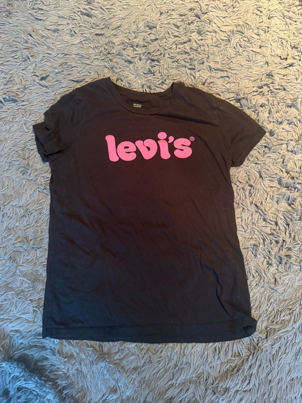 Levi's Black T-Shirt with Pink Text
